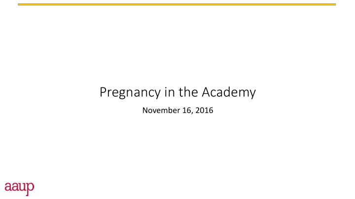pregnancy in the academy