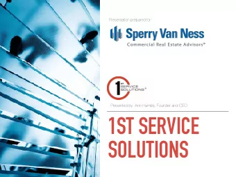 1ST SERVICE  SOLUTIONS  AGENDA  CMBS Assumptions   CMBS Maturity Market Update