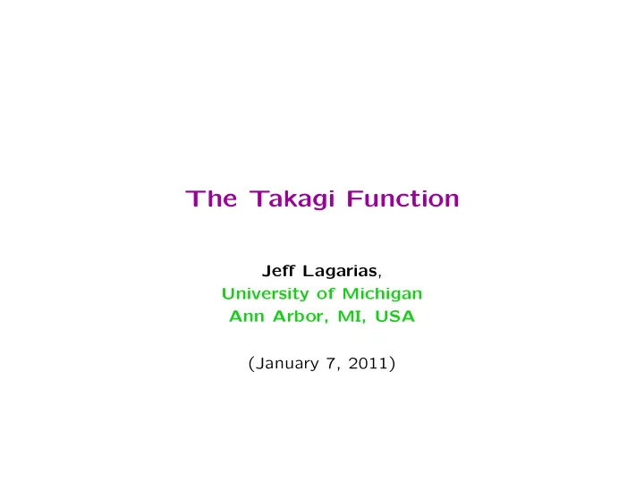 the takagi function