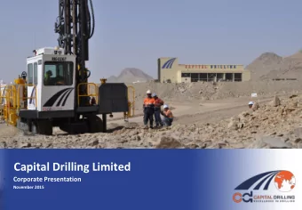 Capital Drilling Limited    Corporate Presentation    November 2015  Disclaimer  IMPORTANT