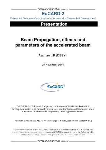 EuCARD-2  Enhanced European Coordination for Accelerator Research &amp; Development  Presentation