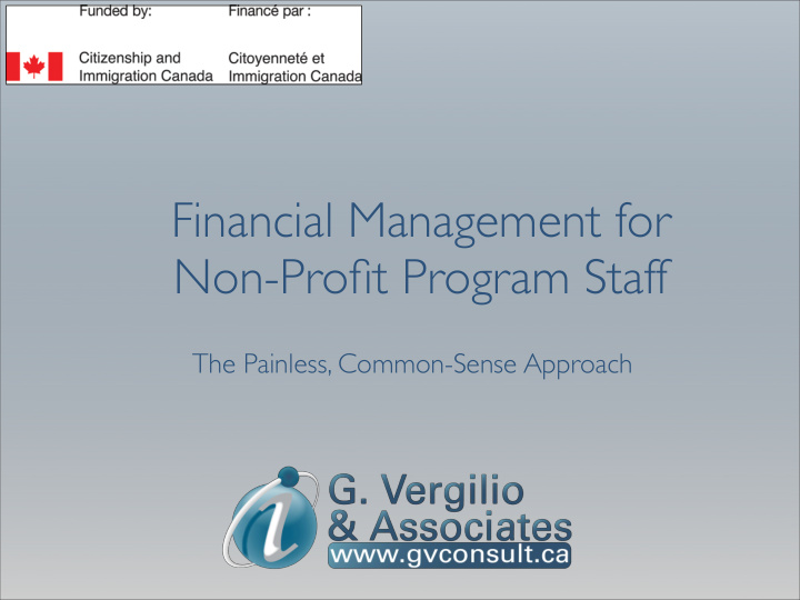 financial management for non profit program staff