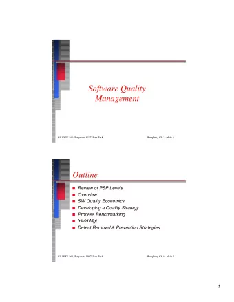Software Quality  Software Quality  Management  Management  AU INSY 560, Singapore 1997, Dan Turk