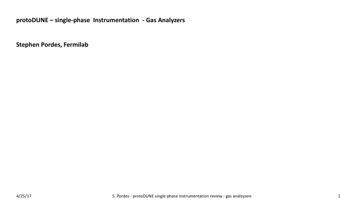 protodune single phase instrumentation gas analyzers