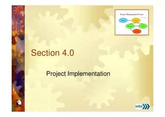 Section 4.0  Project Implementation