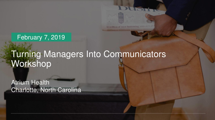 turning managers into communicators workshop
