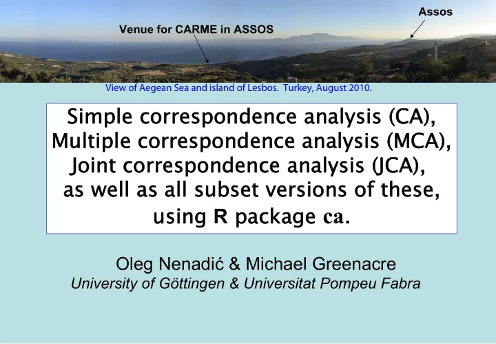 package package ca function function ca mjca simple