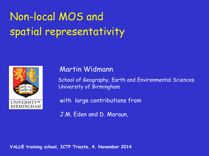 martin widmann school of geography earth and