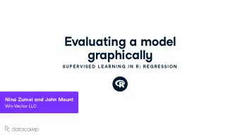 E v al u ating a model graphicall y SU P E R VISE D  L E AR N IN G  IN  R : R E G R E SSION Nina Z