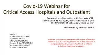 Presented in collaboration with Nebraska ICAP,  Nebraska DHHS HAI Team, Nebraska Medicine, and  The