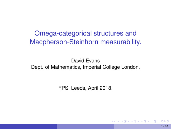 omega categorical structures and macpherson steinhorn
