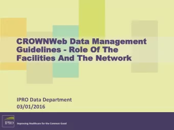 Guid  Guidelines  elines - Role  Role Of  Of The  The  Facilities  Facilities And The N  And The