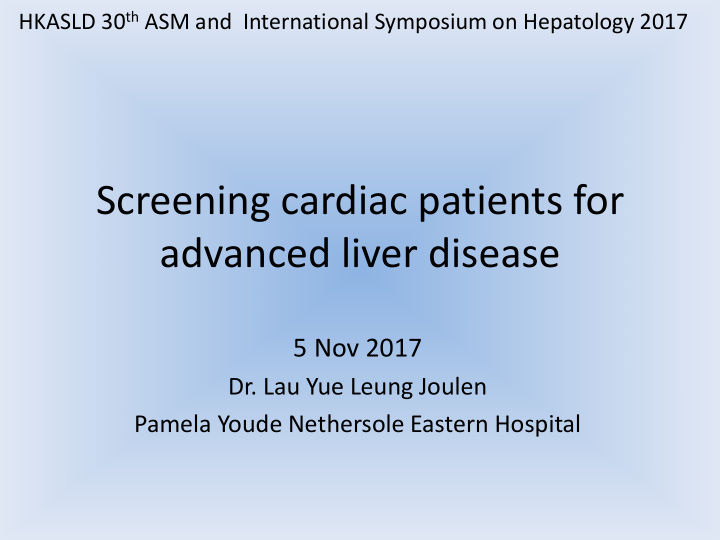 screening cardiac patients for advanced liver disease
