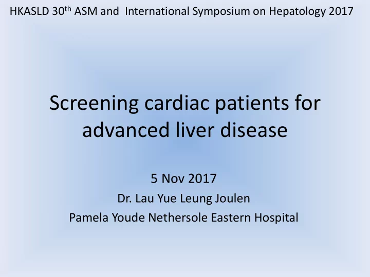 screening cardiac patients for advanced liver disease