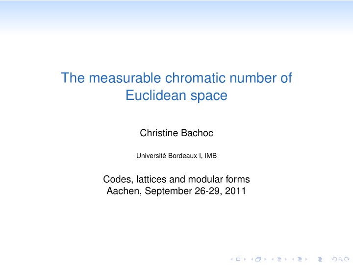 the measurable chromatic number of euclidean space