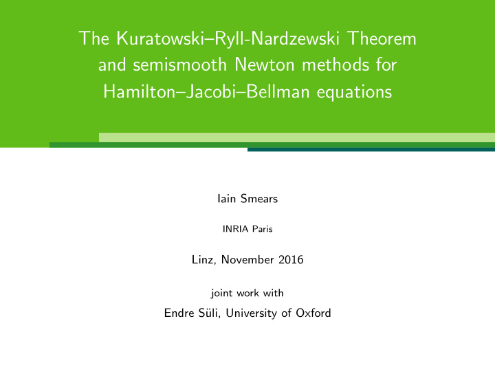 the kuratowski ryll nardzewski theorem and semismooth