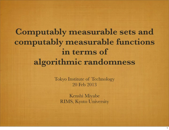 computably measurable sets and computably measurable