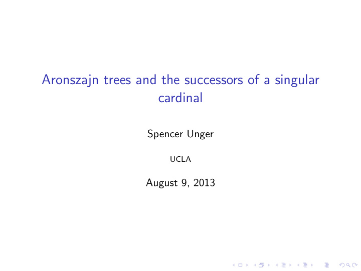 aronszajn trees and the successors of a singular cardinal