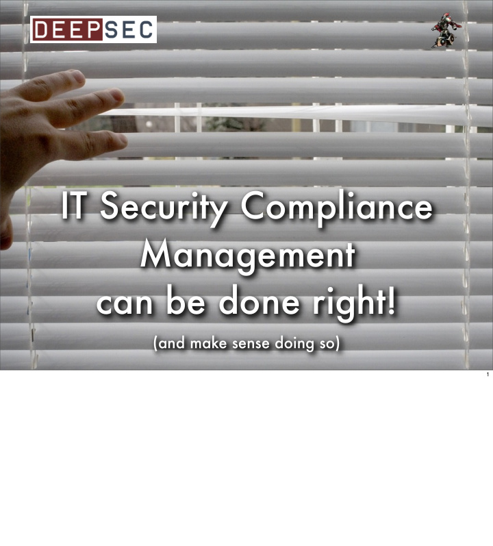 it security compliance management can be done right