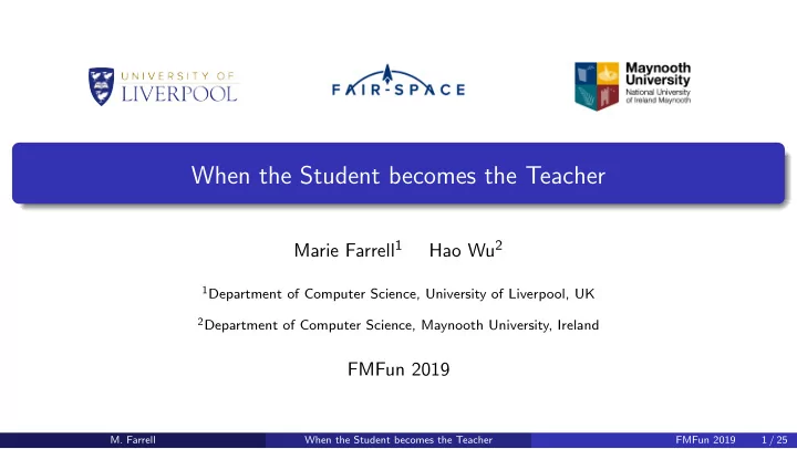 when the student becomes the teacher