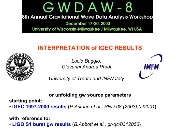 interpretation of igec results