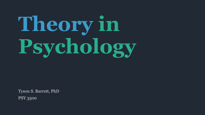 theory in psychology