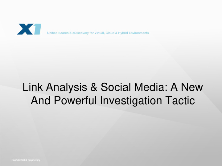 link analysis social media a new and powerful