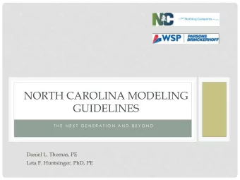 NORTH CAROLINA MODELING  GUIDELINES  T H E  N E X T  G E N E R A T I O N  A N D  B E Y O N D