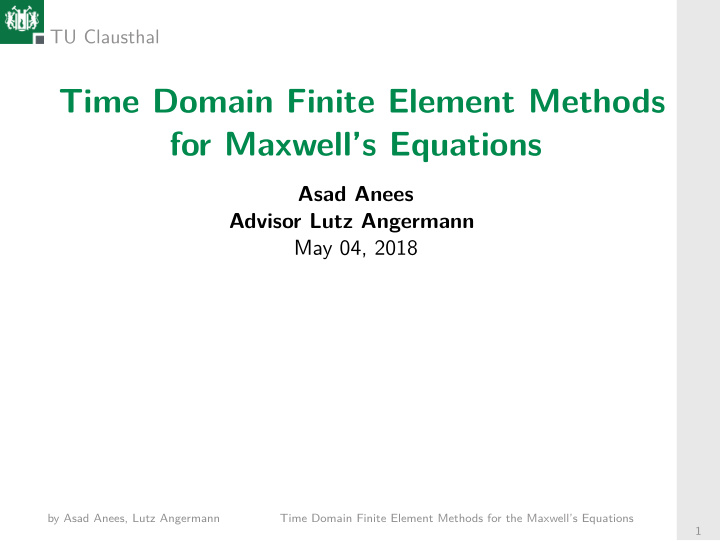 time domain finite element methods for maxwell s equations
