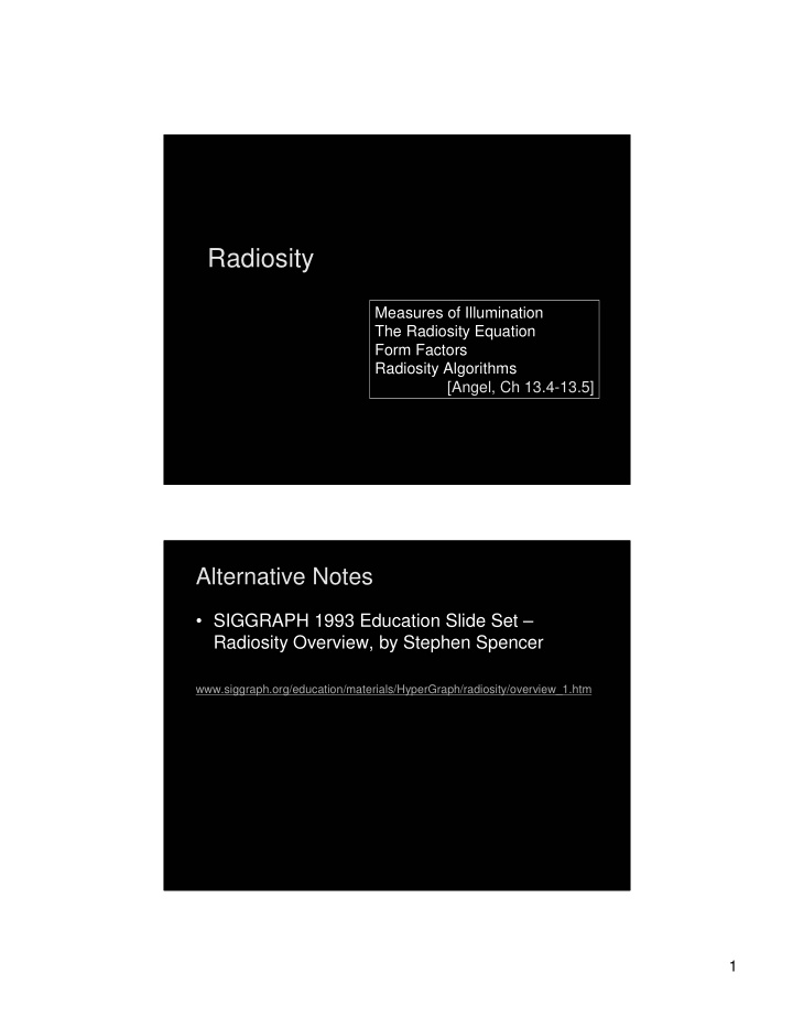 radiosity radiosity