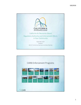 CARB Enforcement Programs  Ocean  Cargo  Truck &amp; Bus  Idling Trucks &amp;  Shore  Drayage