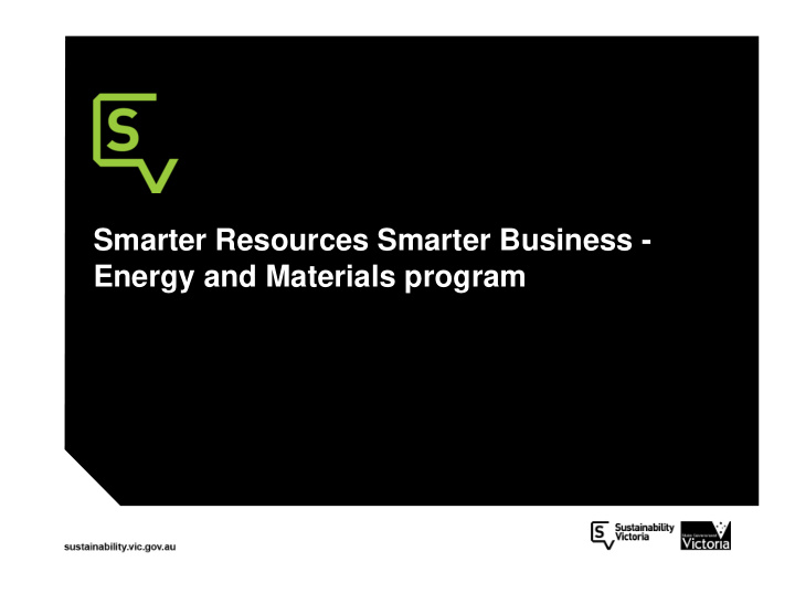 smarter resources smarter business energy and materials
