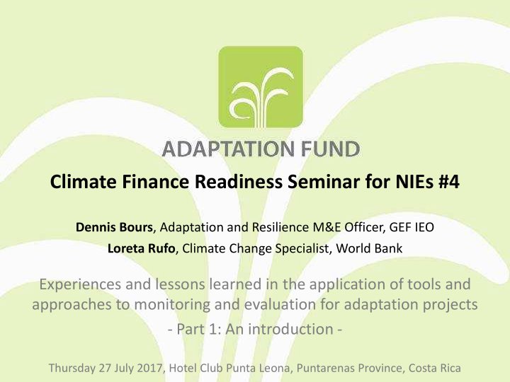 climate finance readiness seminar for nies 4