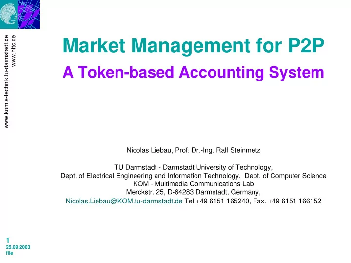 market management for p2p