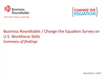 Summary  of  findings   December  3,  2014    Summary  of  Key  Results