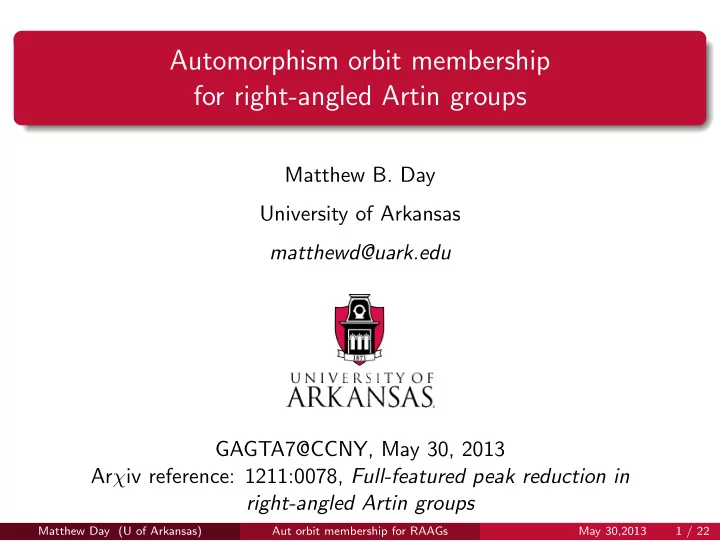 automorphism orbit membership for right angled artin