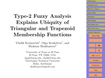 Type-2 Fuzzy Analysis  Definitions  Explains Ubiquity of  Main Results  How Robust Are . . .