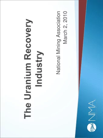 National Mining Association  March 2, 2010  Companies need to know the rules of the  game.  Of