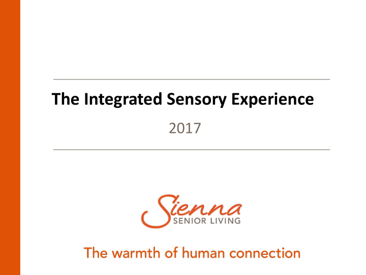the integrated sensory experience