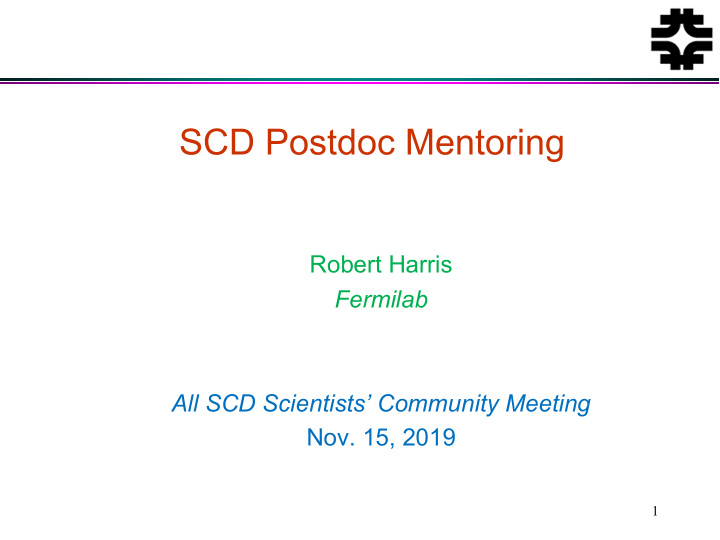 scd postdoc mentoring
