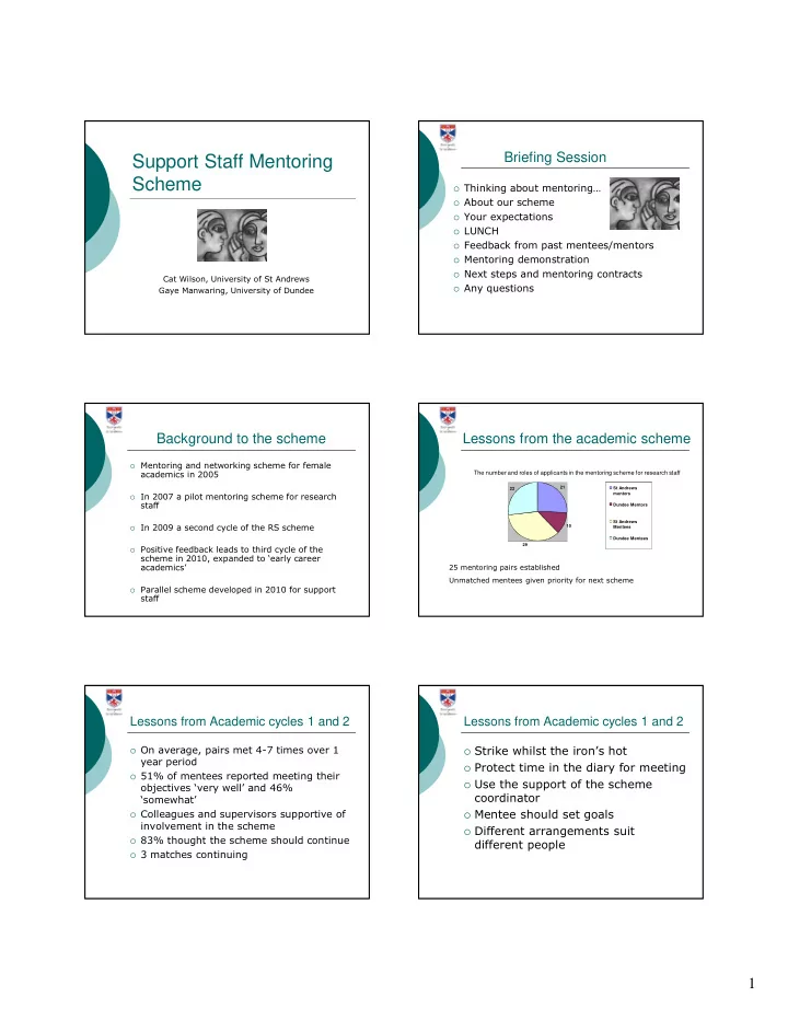 support staff mentoring scheme
