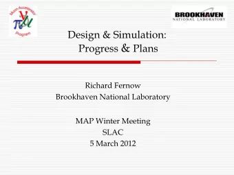 Design &amp; Simulation  brief overview of D&amp;S activities, details in subsequent talks