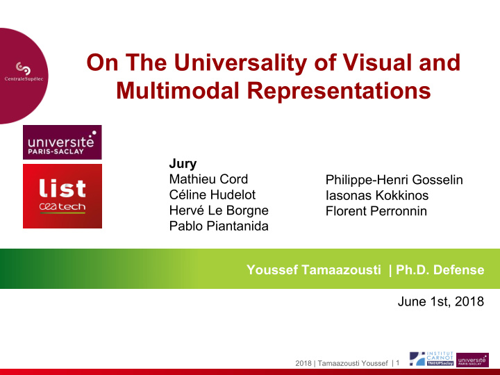 on the universality of visual and multimodal