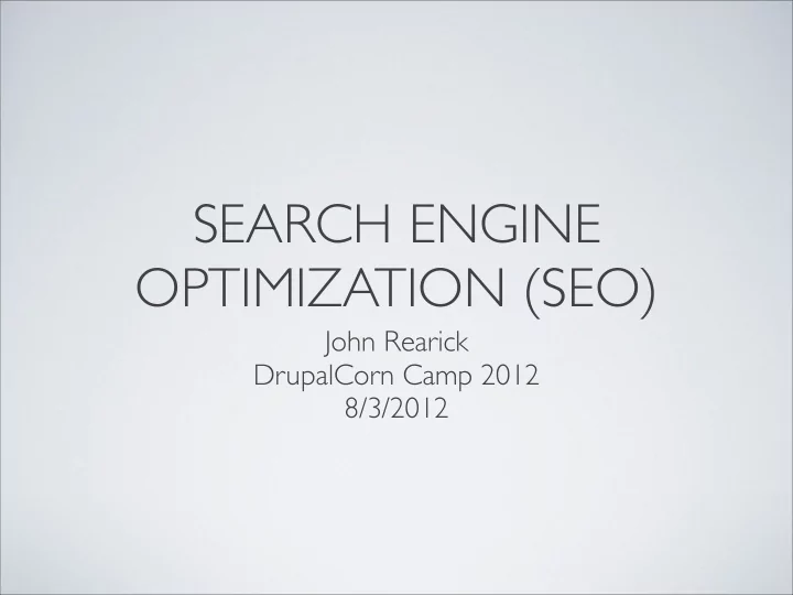 search engine optimization seo