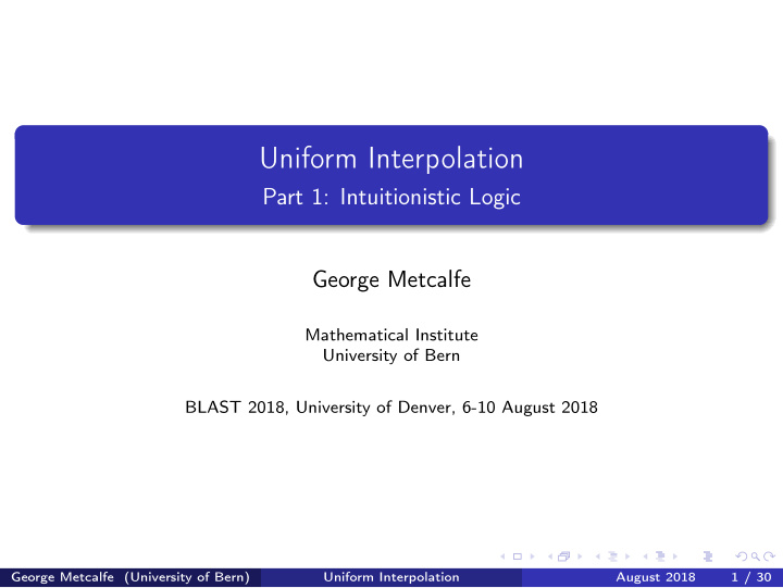 uniform interpolation