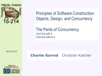 Principles of Software Construction:  Objects, Design, and Concurrency  The Perils of Concurrency
