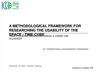 A METHODOLOGICAL FRAMEWORK FOR  A METHODOLOGICAL FRAMEWORK FOR  RESEARCHING THE USABILITY OF THE