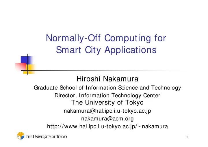 normally off computing for smart city applications