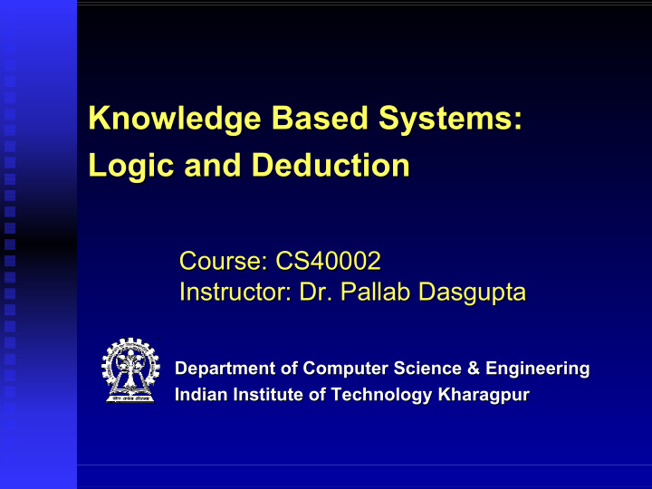 knowledge based systems knowledge based systems logic and