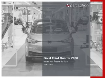 Fiscal Third Quarter 2020  Investor Presentation  June 2, 2020  1  DISCLAIMER  Forward-Looking
